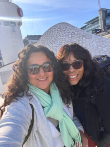 Miriam and friend taking a selfie on a sunny day during their Expedition in Amsterdam and Finland 